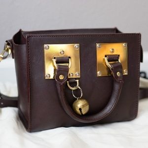 SOPHIE HULME Mini Albion Box Bag in Burgundy